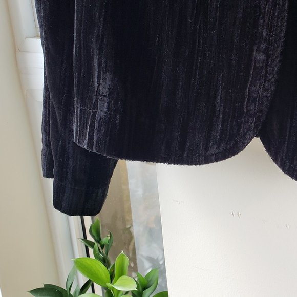 San Francisco Black Crushed Velour Fitted Blazer w/Satin Belt, 5 - Picture 6 of 16